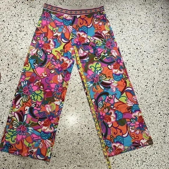Trina Turk palazzo pants weekend medium m pink floral - Picture 4 of 6